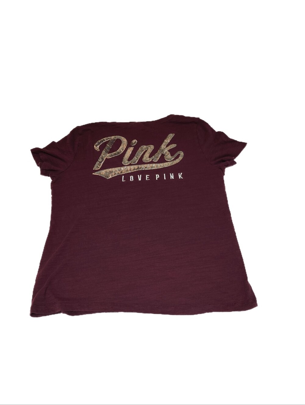 Victoria's Secret PINK Logo Vneck Shirt Size Large